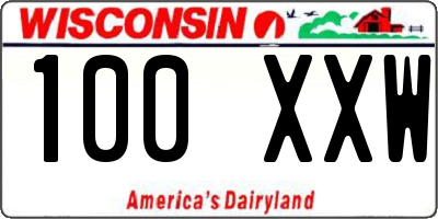 WI license plate 100XXW