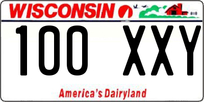 WI license plate 100XXY