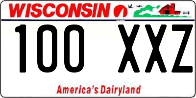 WI license plate 100XXZ