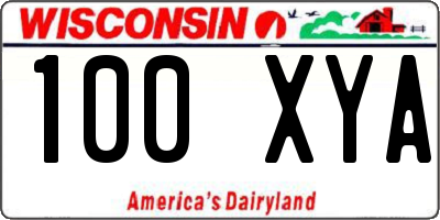 WI license plate 100XYA