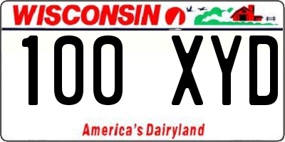 WI license plate 100XYD
