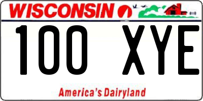 WI license plate 100XYE