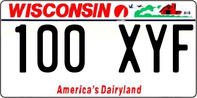 WI license plate 100XYF