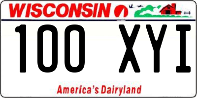 WI license plate 100XYI