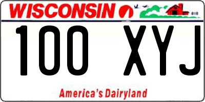 WI license plate 100XYJ