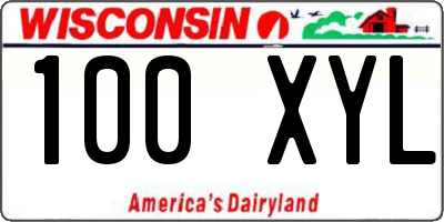 WI license plate 100XYL
