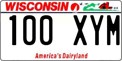 WI license plate 100XYM