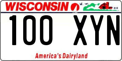 WI license plate 100XYN
