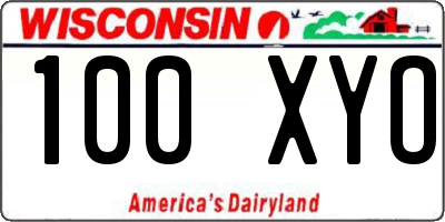 WI license plate 100XYO