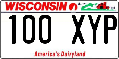 WI license plate 100XYP