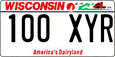 WI license plate 100XYR