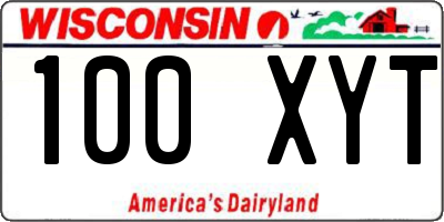WI license plate 100XYT