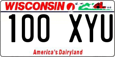 WI license plate 100XYU