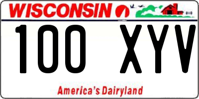 WI license plate 100XYV