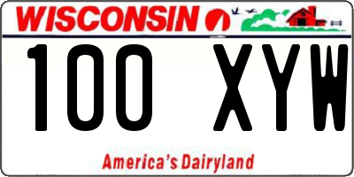 WI license plate 100XYW