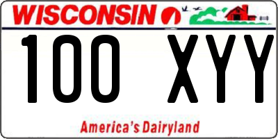 WI license plate 100XYY
