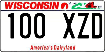 WI license plate 100XZD