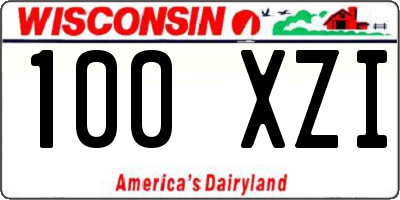 WI license plate 100XZI
