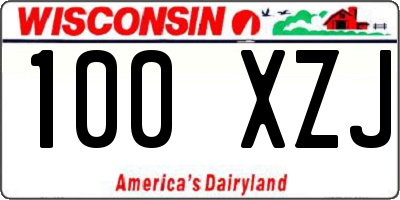 WI license plate 100XZJ