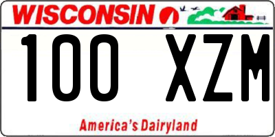 WI license plate 100XZM