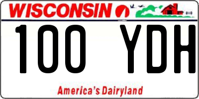 WI license plate 100YDH
