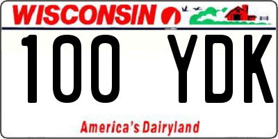 WI license plate 100YDK