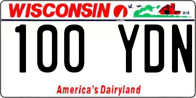 WI license plate 100YDN