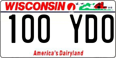 WI license plate 100YDO