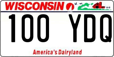 WI license plate 100YDQ