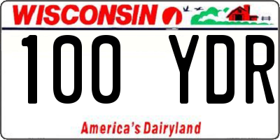 WI license plate 100YDR