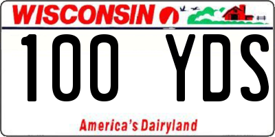 WI license plate 100YDS