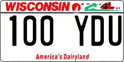 WI license plate 100YDU