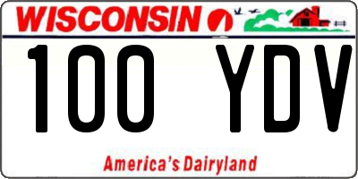 WI license plate 100YDV