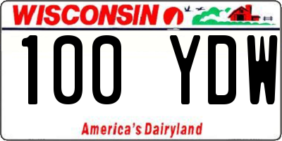 WI license plate 100YDW