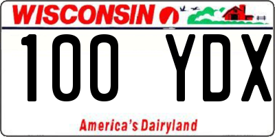 WI license plate 100YDX