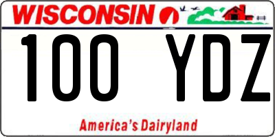 WI license plate 100YDZ