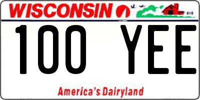 WI license plate 100YEE
