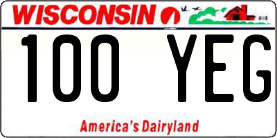 WI license plate 100YEG