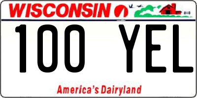 WI license plate 100YEL