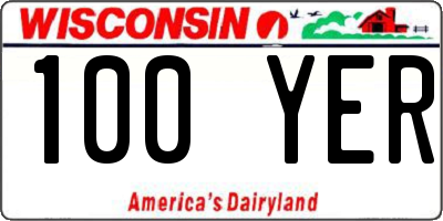 WI license plate 100YER