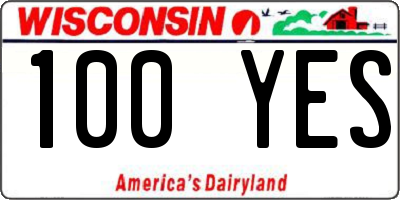 WI license plate 100YES