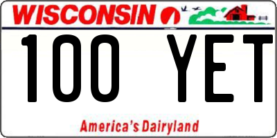 WI license plate 100YET