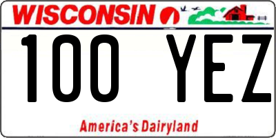 WI license plate 100YEZ