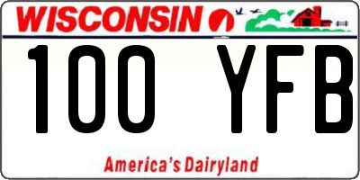 WI license plate 100YFB