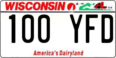 WI license plate 100YFD