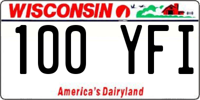WI license plate 100YFI