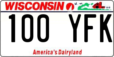 WI license plate 100YFK