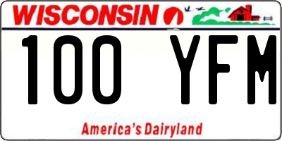 WI license plate 100YFM