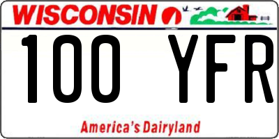 WI license plate 100YFR