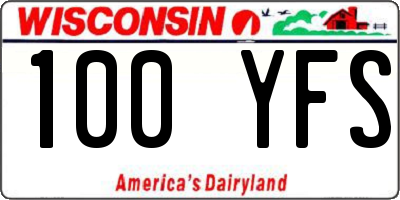 WI license plate 100YFS
